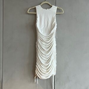 Alice + Olivia Katherina Off-White Ruched Dress